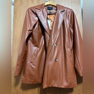 Women's Brown Leather Coat